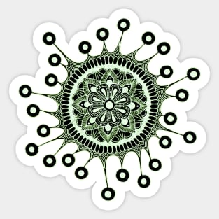 Virus Mandala (Inverted green) Sticker